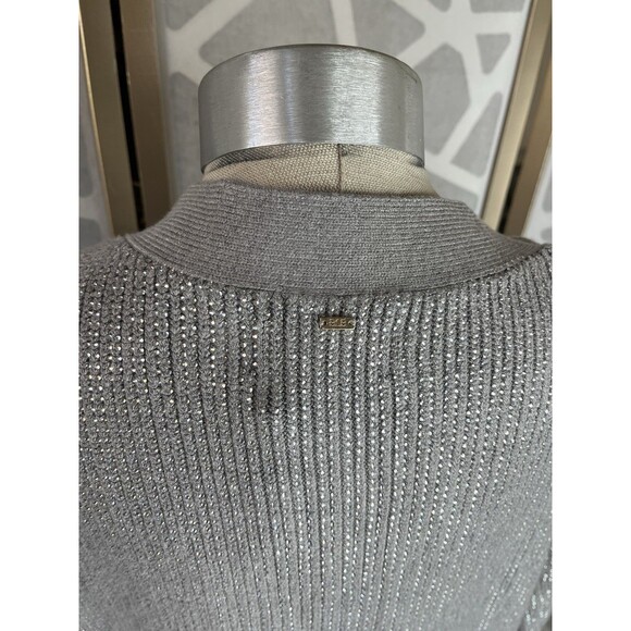 New BSB Women Knit Holiday Occasions Cardigan Buttons Grey Melange Sz M Sweater - Picture 12 of 15